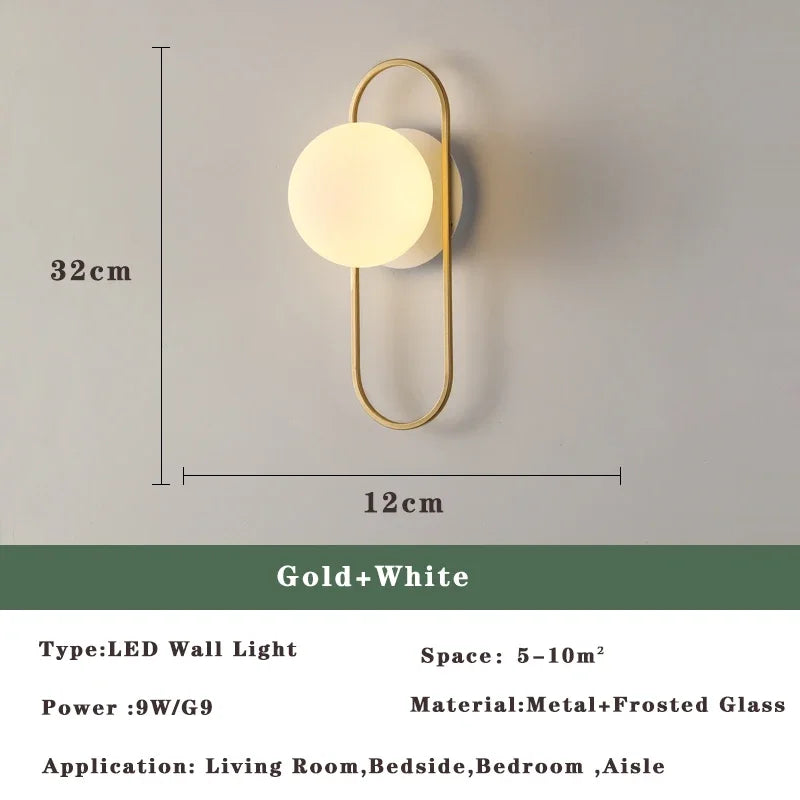Axyaa Nordic LED Wall Lamp - Elegant Indoor Lighting for Bedroom & Living Room