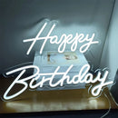 Axyaa Happy Birthday LED Neon Sign on Transparent Acrylic Base