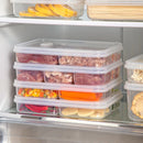 Axyaa 4/6-Grid Fresh-Keeping Box with Lid: Reusable Fridge Food Storage Container