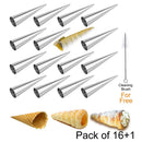 Axyaa Stainless Steel Croissants Molds Conical Cone Roll Moulds for Baking and Desserts