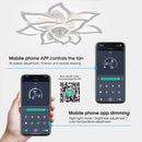 Axyaa Luxury Lotus Ceiling Fan Light 6-speed Remote Control Bedroom Fan