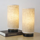 Axyaa Minimalist Linen Desk Lamp | Modern LED Table Light for Bedroom and Study