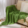 Axyaa Knitted Throw Blanket with Tassel - Summer Decor for Sofa & Bed