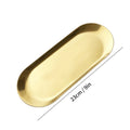 Axyaa Stainless Steel Snack Dish Oval Serving Tray Sushi Plate Dinnerware Axyaa Metal BBQ Plate