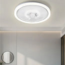 Axyaa Modern Simple White Ceiling Fan Light 120W LED Remote Control Dimmable Chandelier