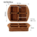 Axyaa Handwoven Bread Storage Basket: Outdoor Picnic Basket with Double Handles