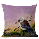 Axyaa Elegant Floral Bird Pattern Linen Cushion Cover 45x45cm for Living Room Sofa