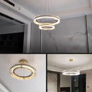 Axyaa Modern Gold Metal Round Chandelier for Luxe Living Spaces