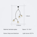 Axyaa Glass Ball Branch Chandelier: Minimalist Modern Light for Dining, Living, Bedroom