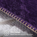 Axyaa Chenille Cushion Cover 18X18 Inch Purple Pillowcase
