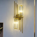 Axyaa Crystal Gold Wall Lamp: Elegant LED Lighting Fixtures for Luxury Living Areas