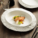 Axyaa Rock-Patterned Ceramic Deep Dish Plate Set for a High-Sense Dining Experience