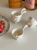 Axyaa Cat-Shaped Coffee Cup Set: Small Milk Cup, Ceramic Saccharin Bowl, 20ml Ingredient Plate