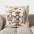 Axyaa Gold & Pastel Nutcracker Dolls Pillow Cover for Sofa, Bedroom, Car