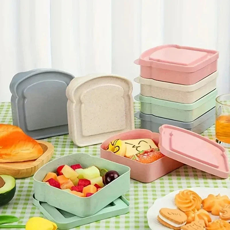 Axyaa Toast Bento Box: Reusable Sandwich Bread Storage for Office, School, Picnics