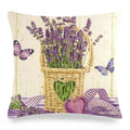 Axyaa Lavender Flowers Pillow Cover 45x45, Farmhouse Home Decor, Purple Decorative Throw Pillow