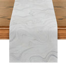 Pink Champagne Gold Textured Table Runner by Axyaa: Elegant Grey Marble Design for Stylish Tables
