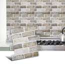 Axyaa 3D Faux Brick Backsplash Wall Stickers - Set of 10 Panels, Home Decor