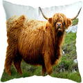 Axyaa Nordic Yak Oxen Highland Cow Cushion Cover for Home Hotel Sofa Bed