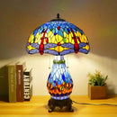 Axyaa Dragonfly Stained Glass Table Lamp: Tiffany Style Bedroom Nightstand Decor