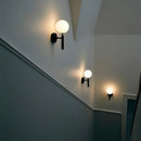 Axyaa Nordic Modern LED Glass Wall Lamp Black Sconce for Bedroom Decoration