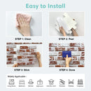 Axyaa 3D Brick Wall Stickers, Waterproof Matt Panels, 30x30cm - Living Room Bedroom Decor