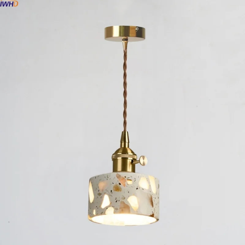 Axyaa Nordic LED Pendant Lamp Terrazzo Hanging Lights