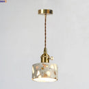 Axyaa Terrazzo Nordic LED Pendant Lamp for Living Room Bedside, Retro Adjustable Gold/Copper Lighting
