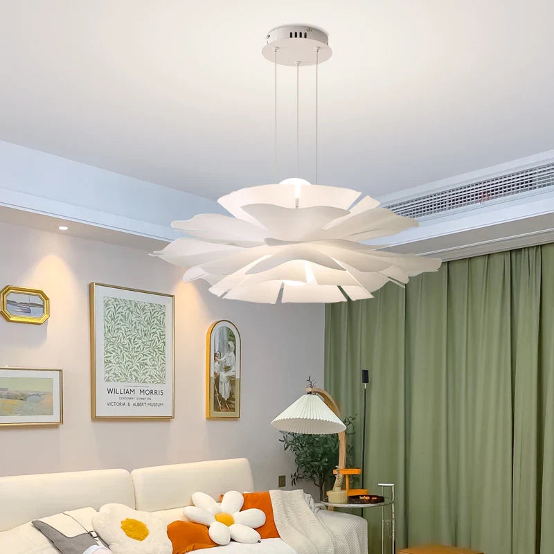 Axyaa Modern LED Petal Chandelier Ceiling Lamp for Bedroom, Study, and Cloakroom