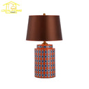 Axyaa Blue/Orange Ceramic Table Lamp LED E27, Minimalist Modern Desk Light for Bedroom