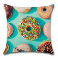 Axyaa Donuts Cushion Cover 45X45CM - Decorative Cotton Linen Pillow Case