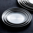 Axyaa Stainless Steel Round Kitchen Storage Tray Jewelry Display Plate