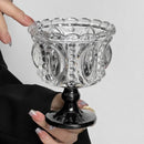 Axyaa Retro Embossed Tall Glass Goblet Nordic Style Coffee Cup Home Decor