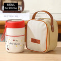 Axyaa Double-Layer Stainless Steel Thermal Lunch Box with Spoon and Bag