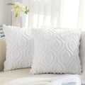 Axyaa Beige Plush Pillow Cover 45x45cm for Bed Living Room Decor