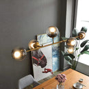 Axyaa Modern Glass Chandeliers Black Hanging Lamp for Kitchen Dining Room Bar