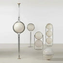 Axyaa Modern LED Floor Lamp Chrome Metal Desk Lamp White Acrylic Ball Lights