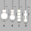 Axyaa String Glass Ball Gourd Chandelier - Nordic Modern Creative Bedroom Restaurant Lighting