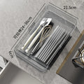 Axyaa Expandable Cutlery Storage Box with Partitions - Organize Knives and Forks