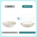 Axyaa Beige Spiral Ceramic Dinnerware Set - 24/48 Piece Dinner Plates, Dessert, Soup, Bowl