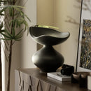 Axyaa Minimalist Abstract Resin Vase with Artificial Flowers Desk Decor