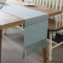 Axyaa Jacquard Plaid Table Runner with Tassels for Farmhouse Decor