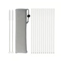 Axyaa Stainless Steel Reusable Metal Drinking Straws Set with Cleaner Brush