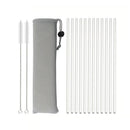 Axyaa Stainless Steel Reusable Metal Drinking Straws Set with Cleaner Brush