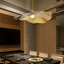 Axyaa Zen Lotus Leaf Chandelier & Tea Table Set - LED Light for Dining & Bar