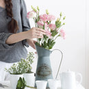 Axyaa Metal Flower Vase Galvanized Finish Rustic Flower Jug for Indoor and Outdoor Decor
