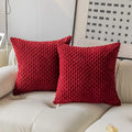 Axyaa Corduroy Chain Pattern Cushion Cover - Soft Fluffy Pillow Case for Home Decor