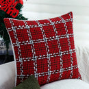 Axyaa Red Plaid Retro Cushion Cover 45x45 for Indoor Home Decoration