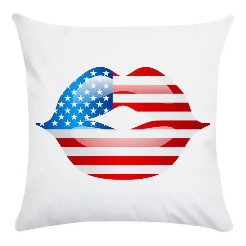 Axyaa American Flag Print Pillow Cover for Home Decor
