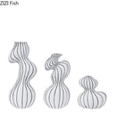 Axyaa Striped Ceramic Vase for Artificial Flowers, Elegant Desk Decoration
